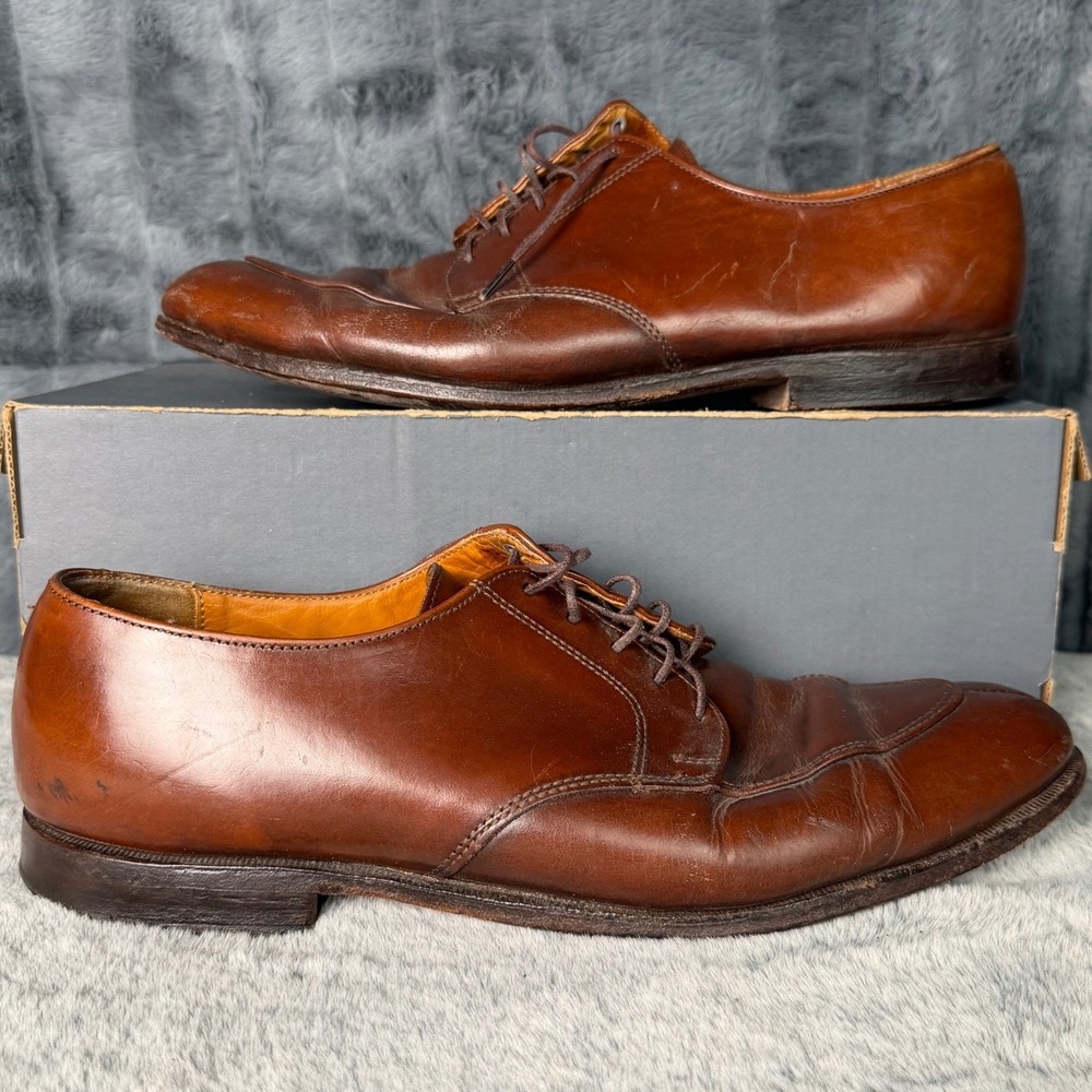 Cole Haan Mens 11 B Brown Leather Split Toe Derby Dress Shoes Made in USA 11826